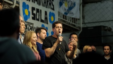 Wado de Pedro pidió 
 el voto para que Ana Marks llegue a Diputados y el Frente retenga su banca por Río Negro. foto: Marcelo Martinez