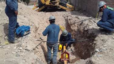 En Barrio Nuevo se realizó el empalme a la cañería principal.