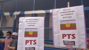 El FIT realizó una protesta en YPF en defensa del pueblo mapuche