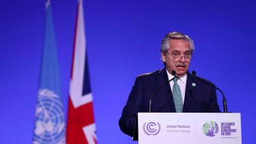 "La Argentina no tiene intención de que esta COP quede solo en palabras", dijo Fernández. Foto: AFP-Télam 