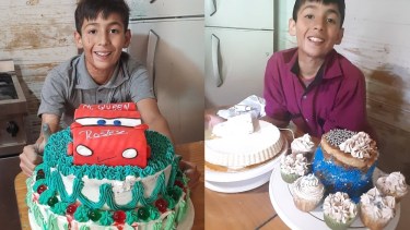 Joaquín, el niño pastelero que es furor en redes sociales. 