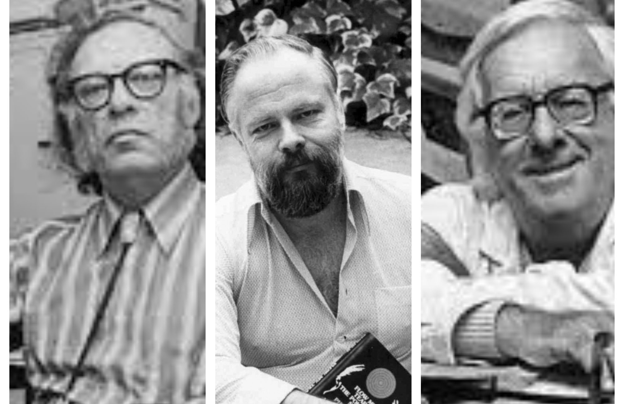 Isaac Asimov, Philip Dick y Ray Bradbury.