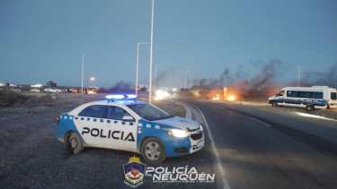 El bloqueo sobre la Ruta 51,en Vista Alegre, se extendió por casi cinco horas. Foto: Gentileza