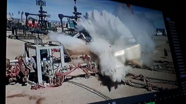 Estalló una línea durante una prueba hidráulica en Fortín de Piedra