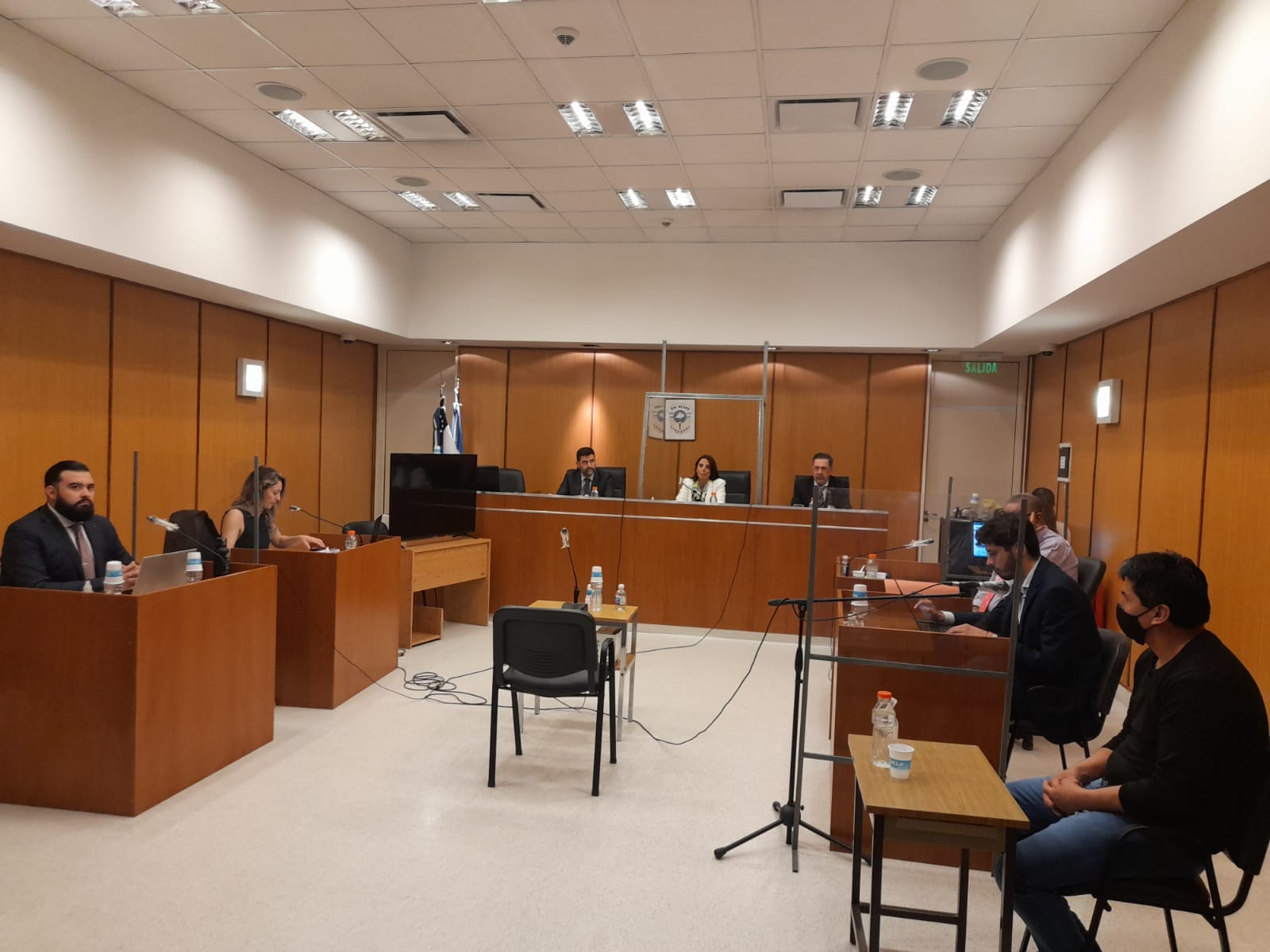 Audiencia de alegatos de clausura esta mañana en el caso por abuso sexual simple contra Miguel Baez. Foto: Prensa Comunicación Judicial
