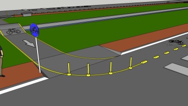 El inicio dela bicisenda en calle Irigoyen casi Mendoza. Foto: gentileza