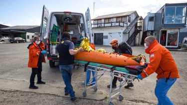 Un turista israelí sobrevivió 24 horas dentro de un glaciar en Ushuaia antes de ser rescatado. Foto: Télam 