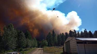 El incendio ya alcanzó 400 hectáreas, la mayoría de bosques nativos. Foto: Gentileza Subsecretaría de Defensa Civil y Protección Ciudadana
