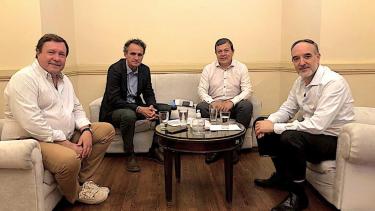 Katopodis con Weretilneck, Doñate y Dantas, hoy en el Senado. 