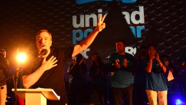 Aguiar durante el acto realizado en la capital provincial. Foto: Marcelo Ochoa.