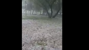 Intensa caída de granizo y lluvia en Neuquén y el sur de Cipolletti