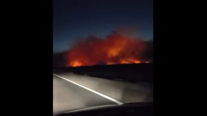 Cortaron la ruta 22 por el incendio entre Chimpay y Chelforó