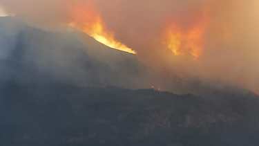 El fuego avanzó este jueves impulsado por el viento y devoró bosque nativo en el cerro Santa Elena. (foto gentileza)