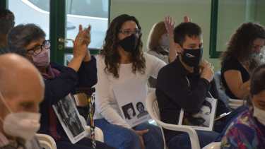 Diciembre de 2021, Lucas Asenjo en la audiencia de condena de los responsables por la tortura y desaparición forzada de su papá.