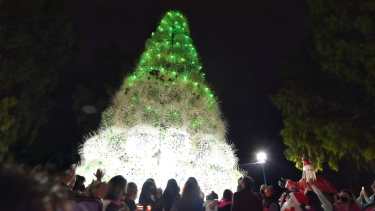 Los vecinos participaron del encendido de las luces (Foto: gentileza)