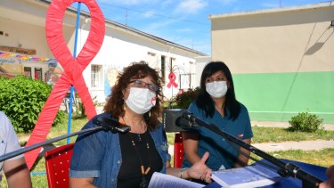 Referentes del hospital Zatti y de El Galpón ofrecieron una conferencia de prensa. Foto: Marcelo Ochoa.
