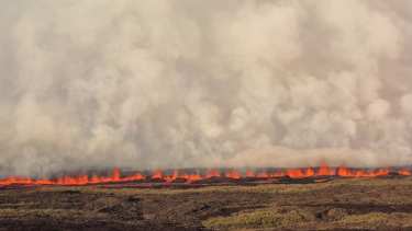 Una de las imágenes de la erupción del Parque Nacional. 
