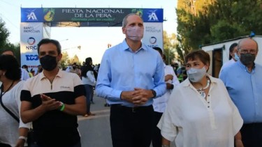 El vicegobernador estuvo el viernes pasado en la inauguración de la Fiesta Nacional de la Pera. Foto Gentileza. 