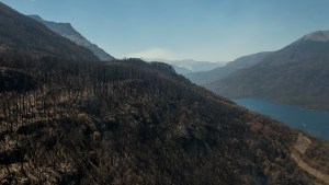 Vuelve a preocupar el incendio del lago Martin tras su reactivación