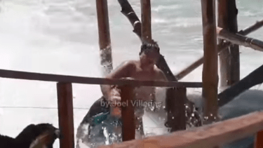 El momento del rescate. 