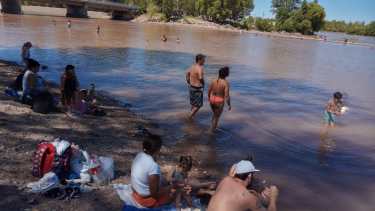 Desde hace ya algunas semanas el agua es turbía en el Limay. Foto: Oscar Livera