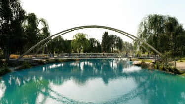 El puente será un nuevo acceso peatonal a la Isla 132. Se invertirán 80 millones de pesos. (Gentileza Render de la obra)