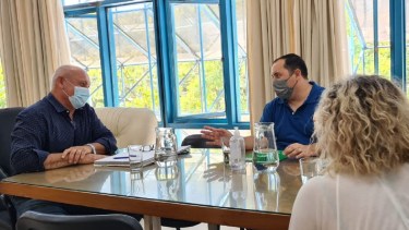 El ministro de Salud Fabián Zgaib, junto al secretario general de ATE, Rodrigo Vicente. Foto Gentileza. 