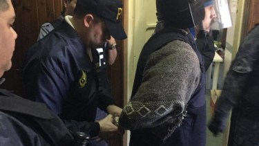 El líder mapuche durante una de las audiencias de juicio. 