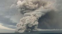 Imagen de Detectaron en Tonga otra «gran erupción volcánica», a dos días de la que causó un tsunami