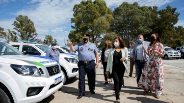 Carreras, Tellería y Minor encabezaron el acto que se realizó en la Escuela de Cadetes.  Gentileza