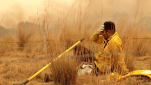 Corrientes arde: quién es el bombero que protagonizó la foto viral de los incendios