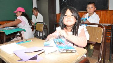 Yoselín Colinamún, ingresó a 1° grado en la Escuela Hogar 162 de Atraico. Foto: José Mellado