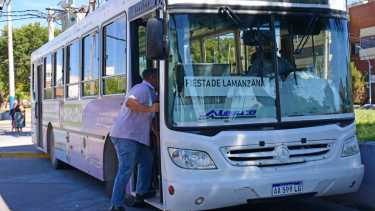 Los colectivos que vayan solamente al predio llevarán una cartelería específica alusiva a la Fiesta de la Manzana. Fotos Emiliana Cantera.