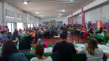El congreso de la UnTER se reunió en Sierra Grande por más de doce horas. Foto Gentileza