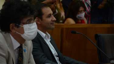 Atilio Sguazzini y Claudio Domíngues sesión apertura del Concejo Deliberante de Neuquén Foto: Yamil Regules.