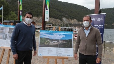 El gobernador Omar Gutiérrez participó con el intendente Carlos Saloniti de la presentación del nuevo hospital. (Neuquén Informa)