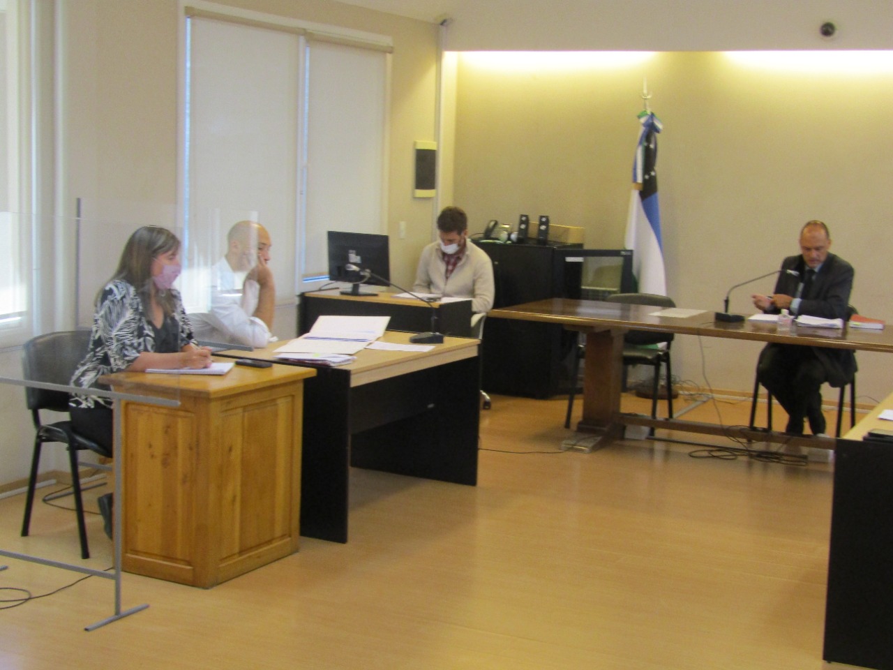El juez de garantías Juan Pablo Laurence dirigió la audiencia de formulación de cargos que se hizo este jueves, en Bariloche. (foto gentileza)