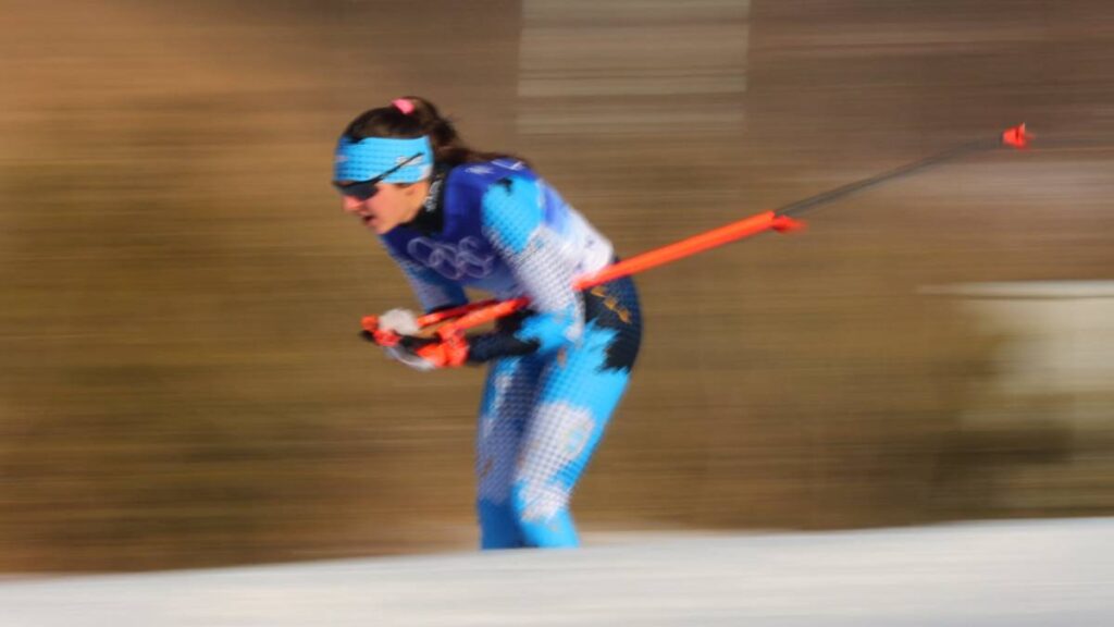 La neuquina Nahiara Díaz tuvo esta madrugada su segunda carrera en los Juegos Olímpicos de Invierno de China. Foto: Agencias