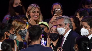 Alberto Fernández respaldó a la ministra de Mujeres, Género y Diversidades. Foto: Télam/ Alejandro Santa Cruz.