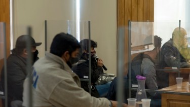 Los acusados en el inicio del juicio oral (Foto: Marcelo Martínez)