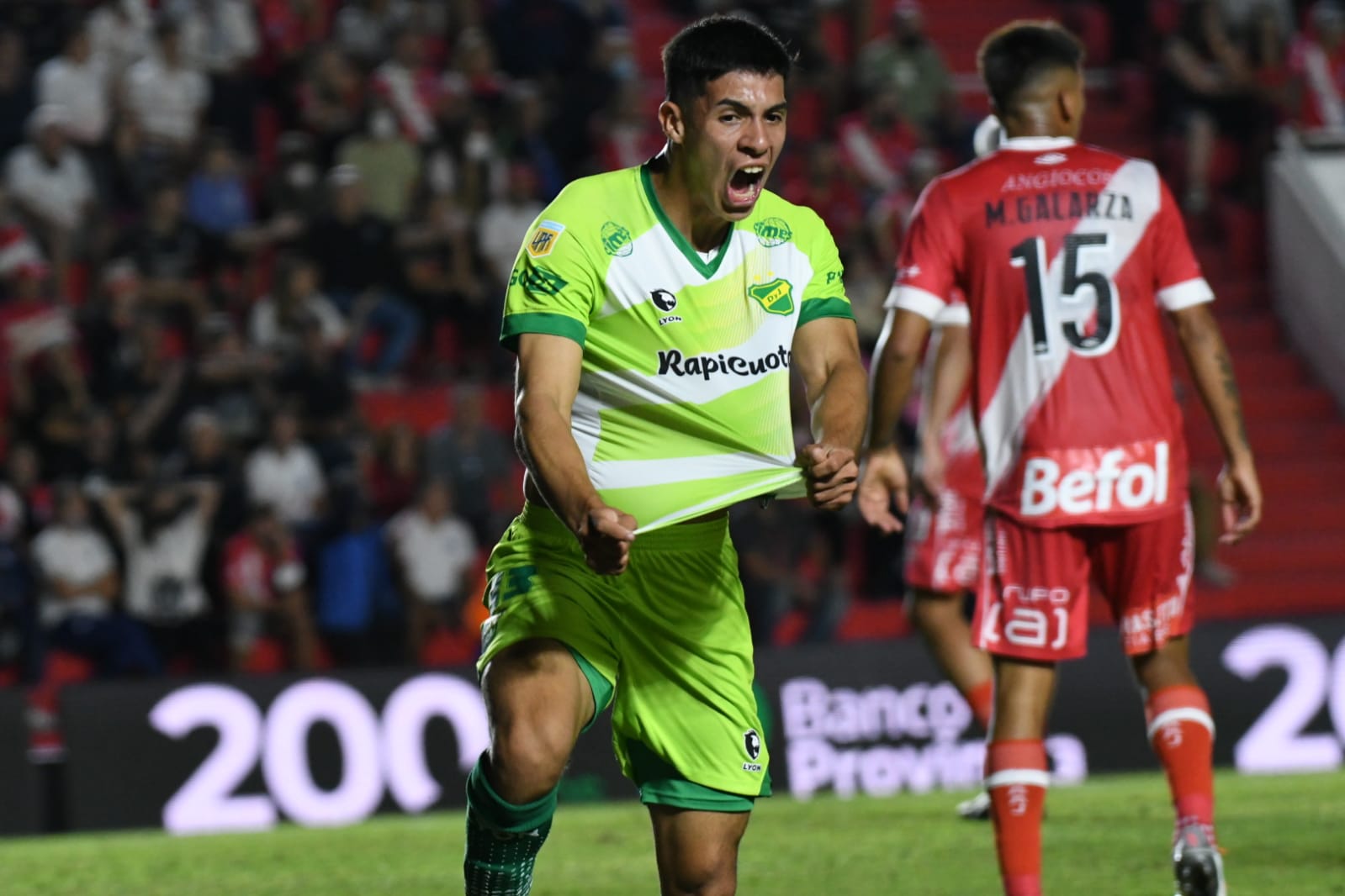 Tomás Galván hizo el gol de Defensa y Justicia en tiempo adicionado. Ayer su equipo derrotó a Argentinos 1 a 0. 