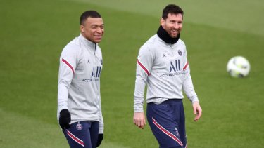 Messi y Mbappé, dos de los máximoas astros del PSG que buscará eliminar al Real Madrid.