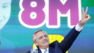 El presidente participó de un acto por el Día de la Mujer en José C. Paz. (Foto: @alferdez)