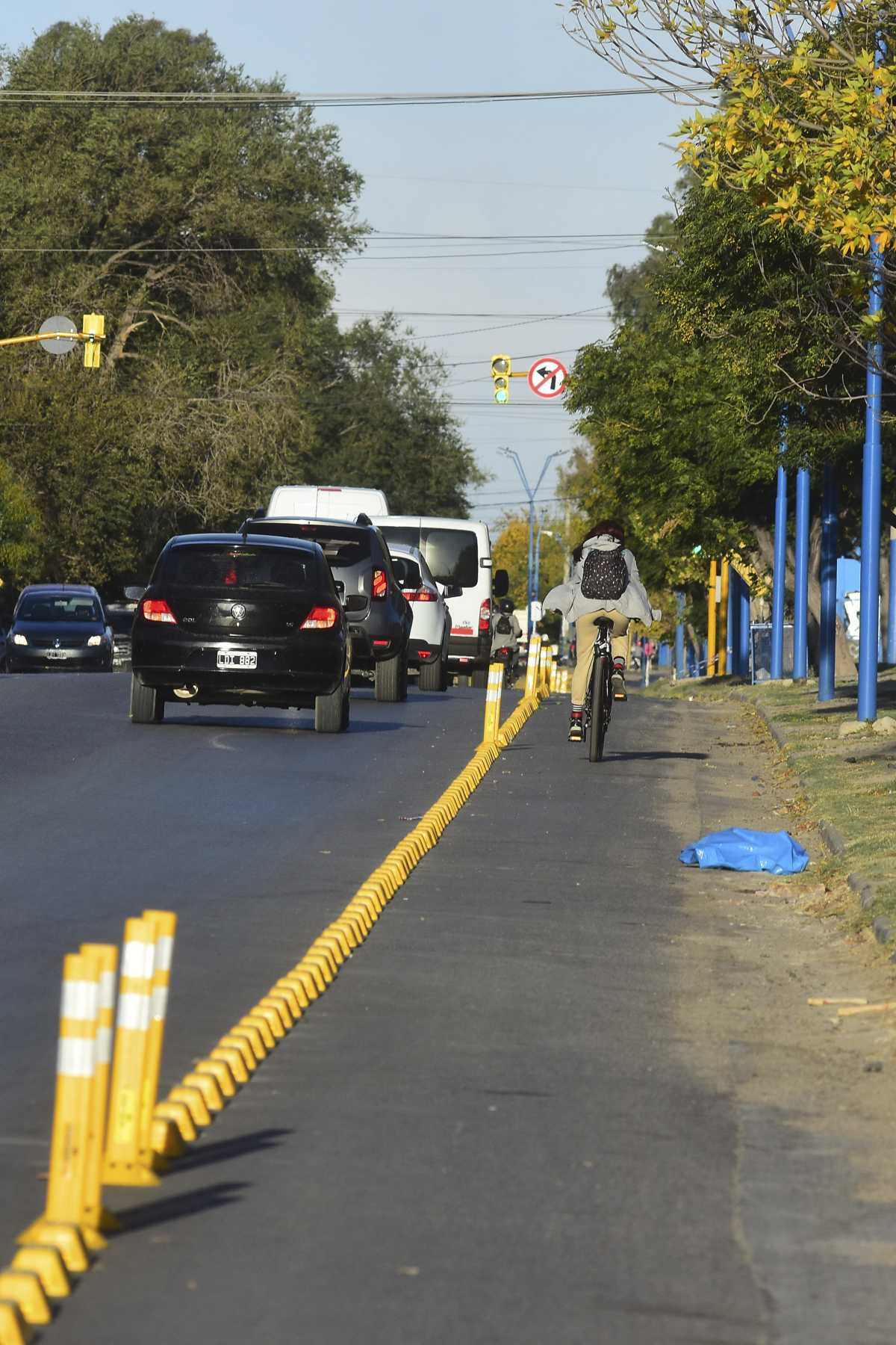 El armado de la ciclovía sobre calle Gelonch tendrá doble mano en el Paseo del Canal Grande. Foto: Andrés Maripe