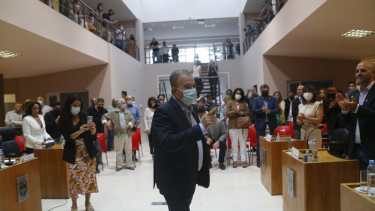 El discurso se atrasó casi media hora. Foto: Pablo Leguizamon.