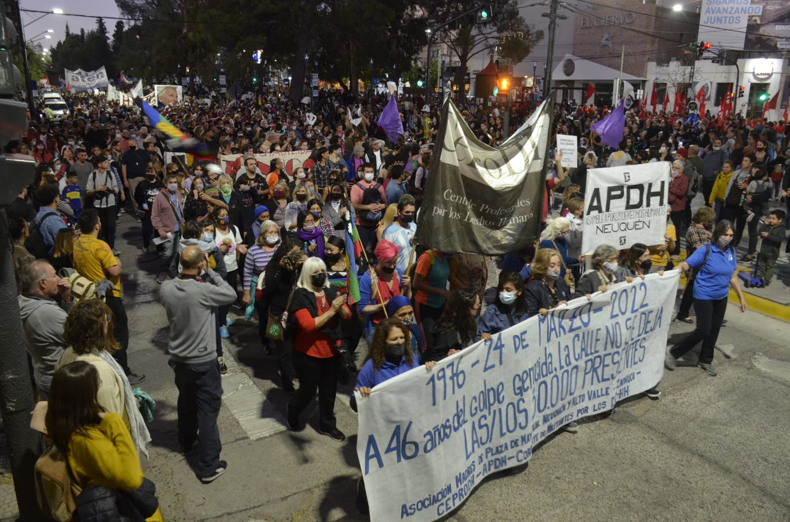 La marcha colmó el centro de Neuquén. Foto: Yamil Regules