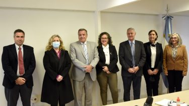 Mazieres integra hoy el Consejo de la Magistratura. En la foto está junto a Gennari, Inaudi, López Osornio, Gallia, Lozano y Morillo. Foto Florencia Salto.