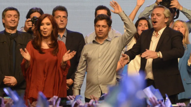 Alberto Fernández, Cristina y Máximo