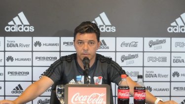 Gallardo dijo que "hay que tener memoria" y habló de la previa ante un nuevo Superclásico. Foto: Gentileza @okdobleamarilla