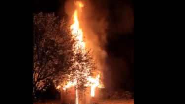 La cabaña de ATE se encontraba en un camping que gestiona el sindicato, en el acceso norte de El Bolsón. Imagen de video